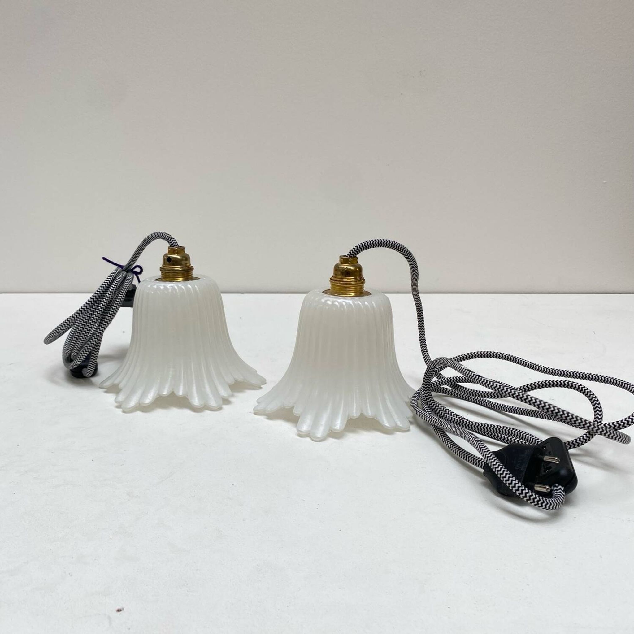 Paire de lampes baladeuses tulipe vintage