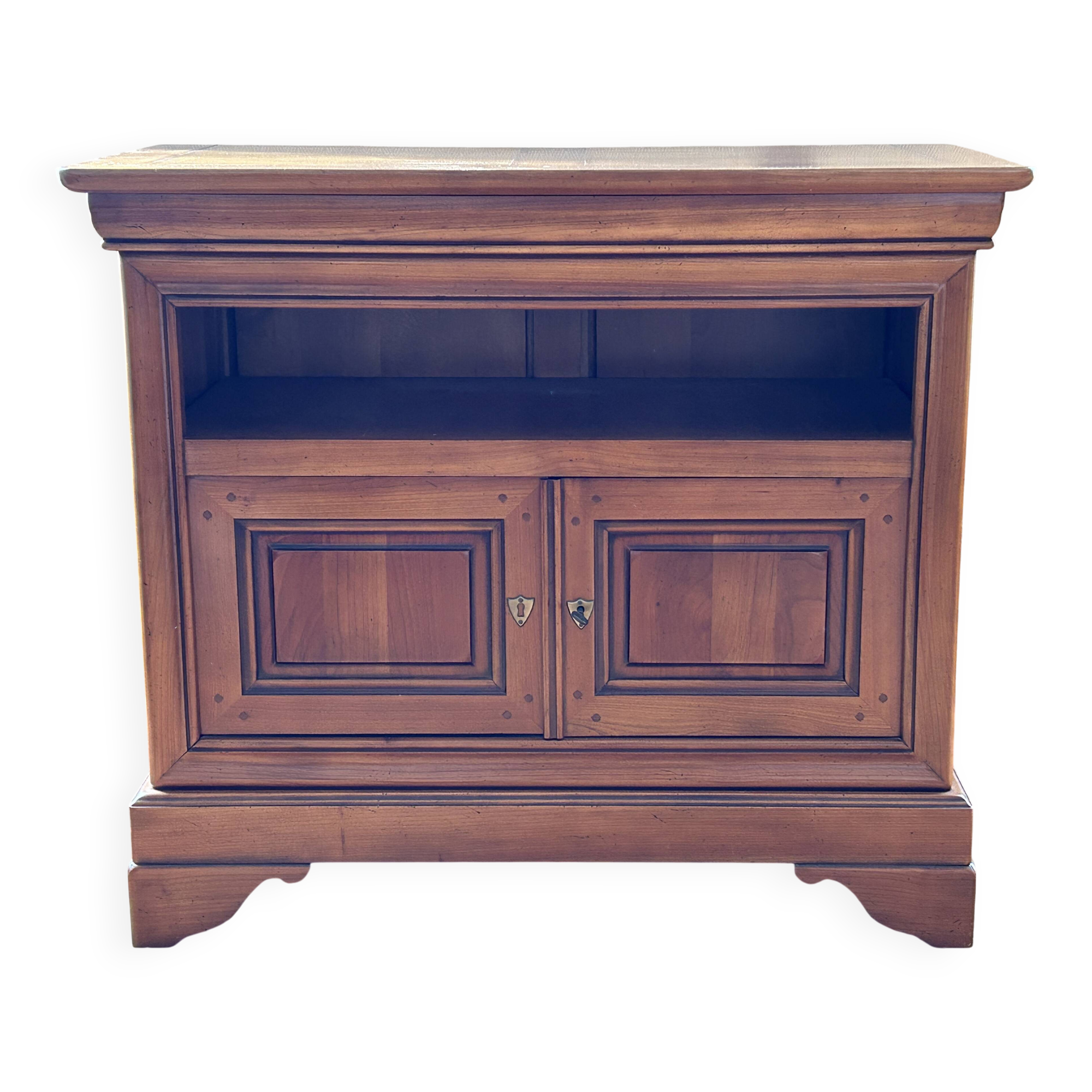 Louis Philippe solid cherry wood TV cabinet.