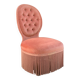 Fauteuil crapaud capitonné rose vintage