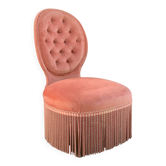 Vintage pink upholstered toad chair