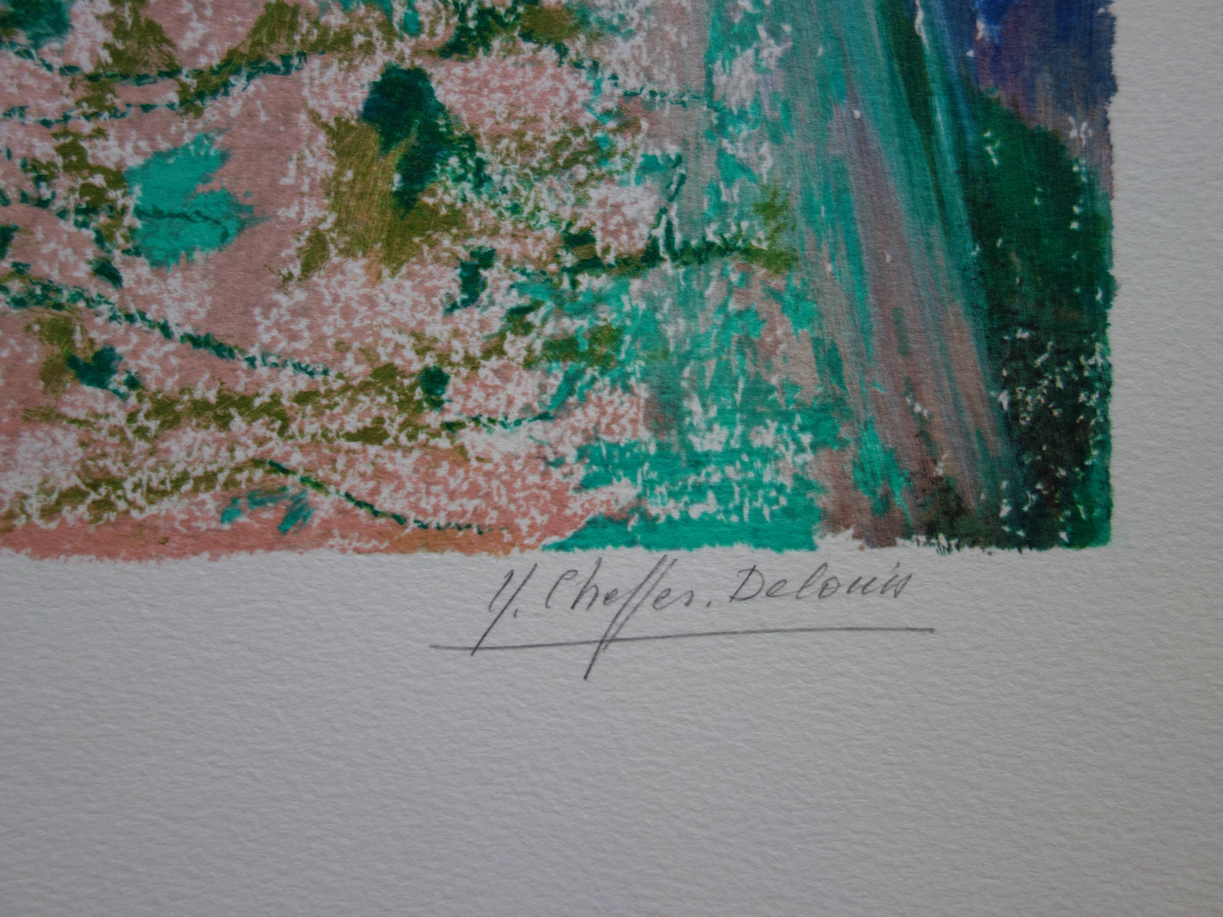 Yvonne Cheffer Delouis: Still life with hat, original signed lithograph