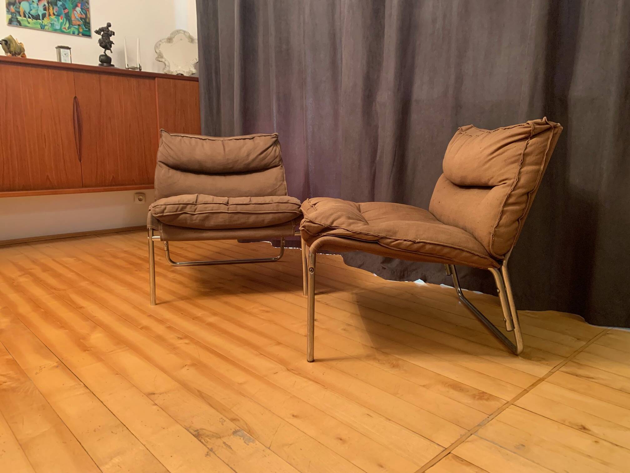 Gillis Lundgren easy chairs, Ikea, Sweden, 1970s