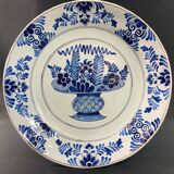 17th-18th century Delft earthenware plate signed AK Adriaen Kocx 1690-1701
