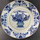 17th-18th century Delft earthenware plate signed AK Adriaen Kocx 1690-1701