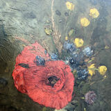 Table 1918 "Poppies and gold buttons" signed P.Laffitte