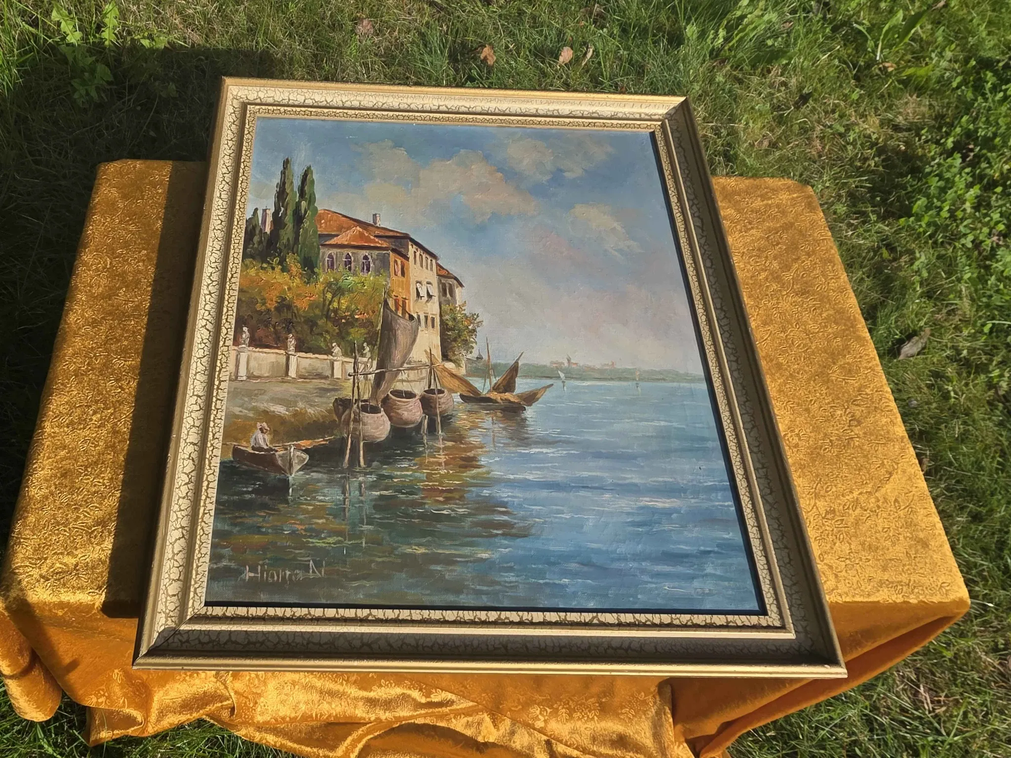 Italian Impressionist Oil Painting – Porto di Milano