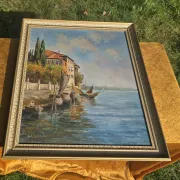 Italian Impressionist Oil Painting – Porto di Milano