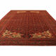 Tapis de laine orange persan fait main, tapis oriental de malayer- 127x203cm
