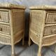Pair of rattan bedside tables