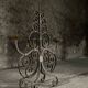 Pair of French wrought iron candelabra from the 19th century.