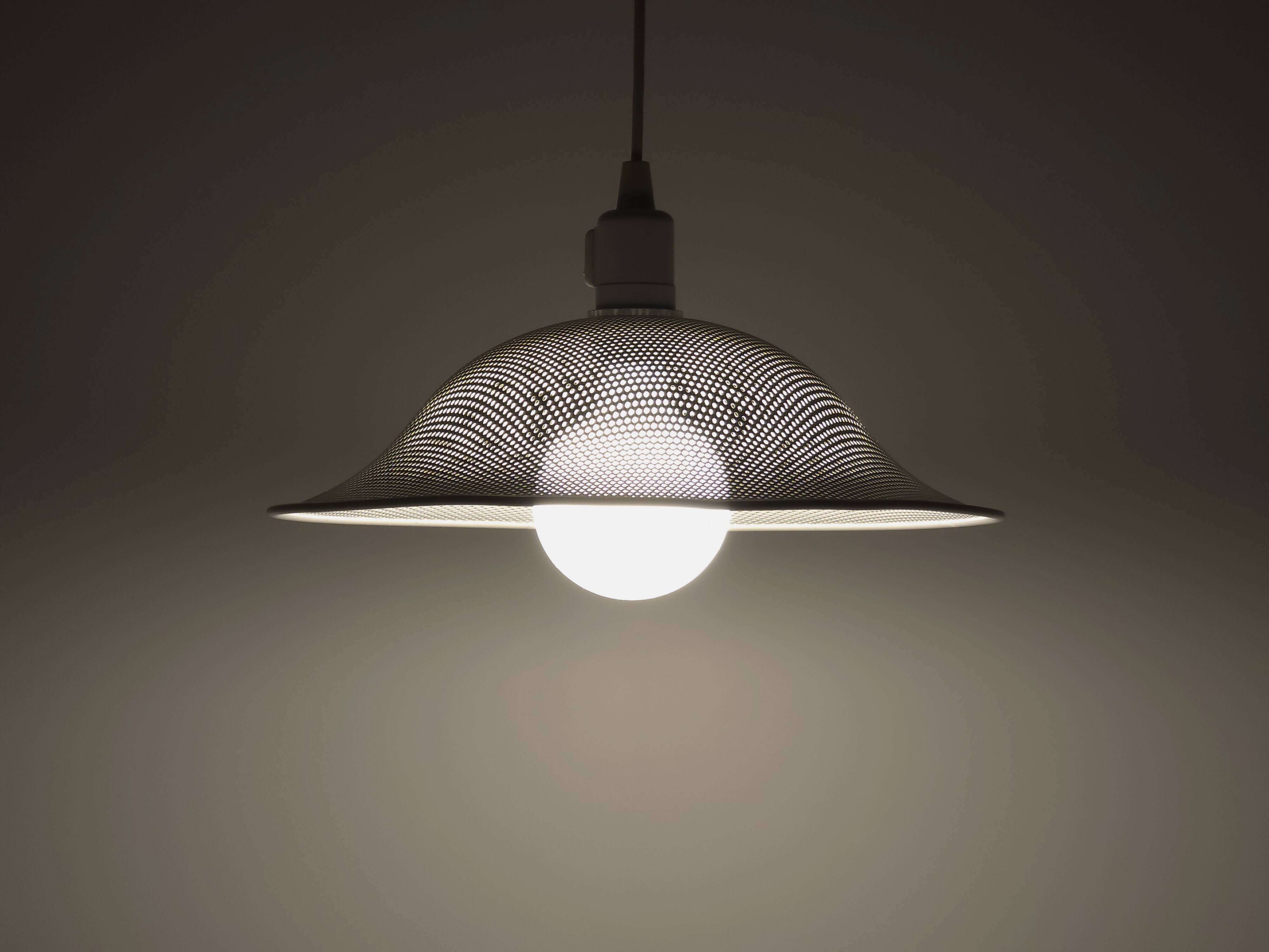 Vintage 1980s Postmodern-Industrial Perforated Pendant Lamp By Massive.