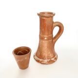 Bougeoir et vase en grès
