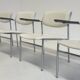 Fauteuils Gijs van der Sluis en cuir blanc
