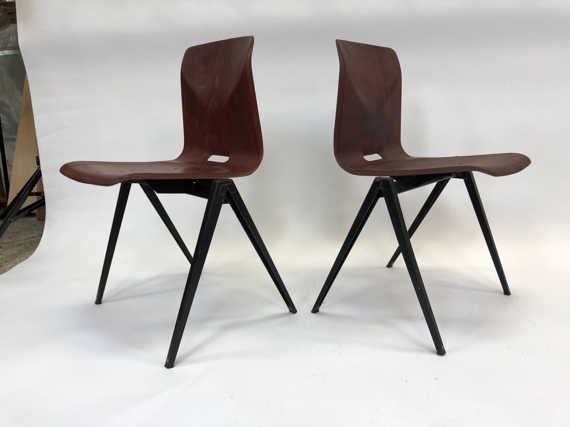 Vintage set of four Galvanitas S22 school chairs in the Netherlands