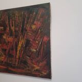 Table Painting Old Abstract Composition Abstraction XXth Signed