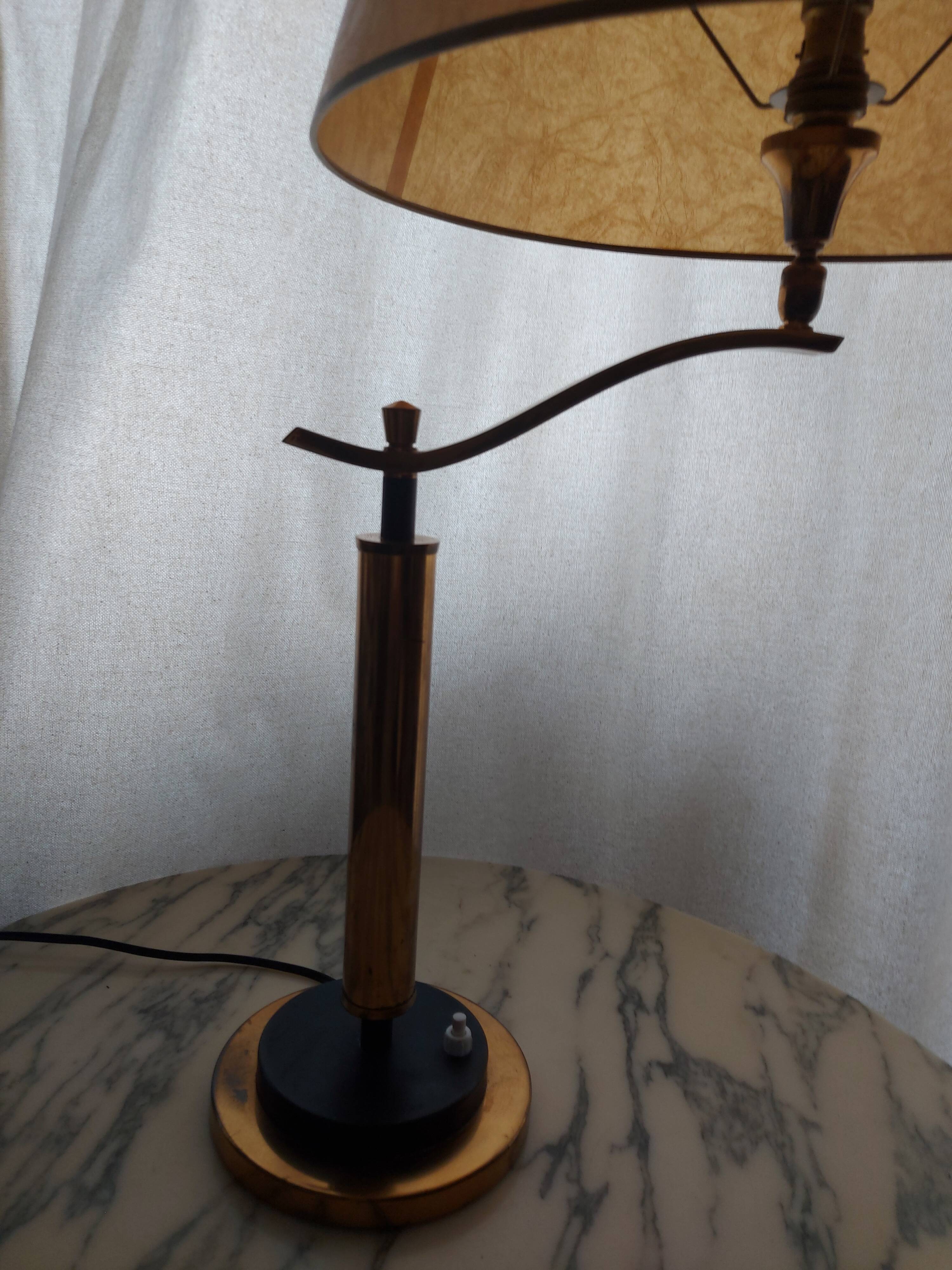 Brass lamp 30's Jules Leleu