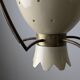 Perforated metal pendant lamp with brass details, Italy, 1940s
