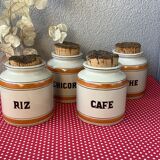 Stoneware pots LML Limoges shabby chic