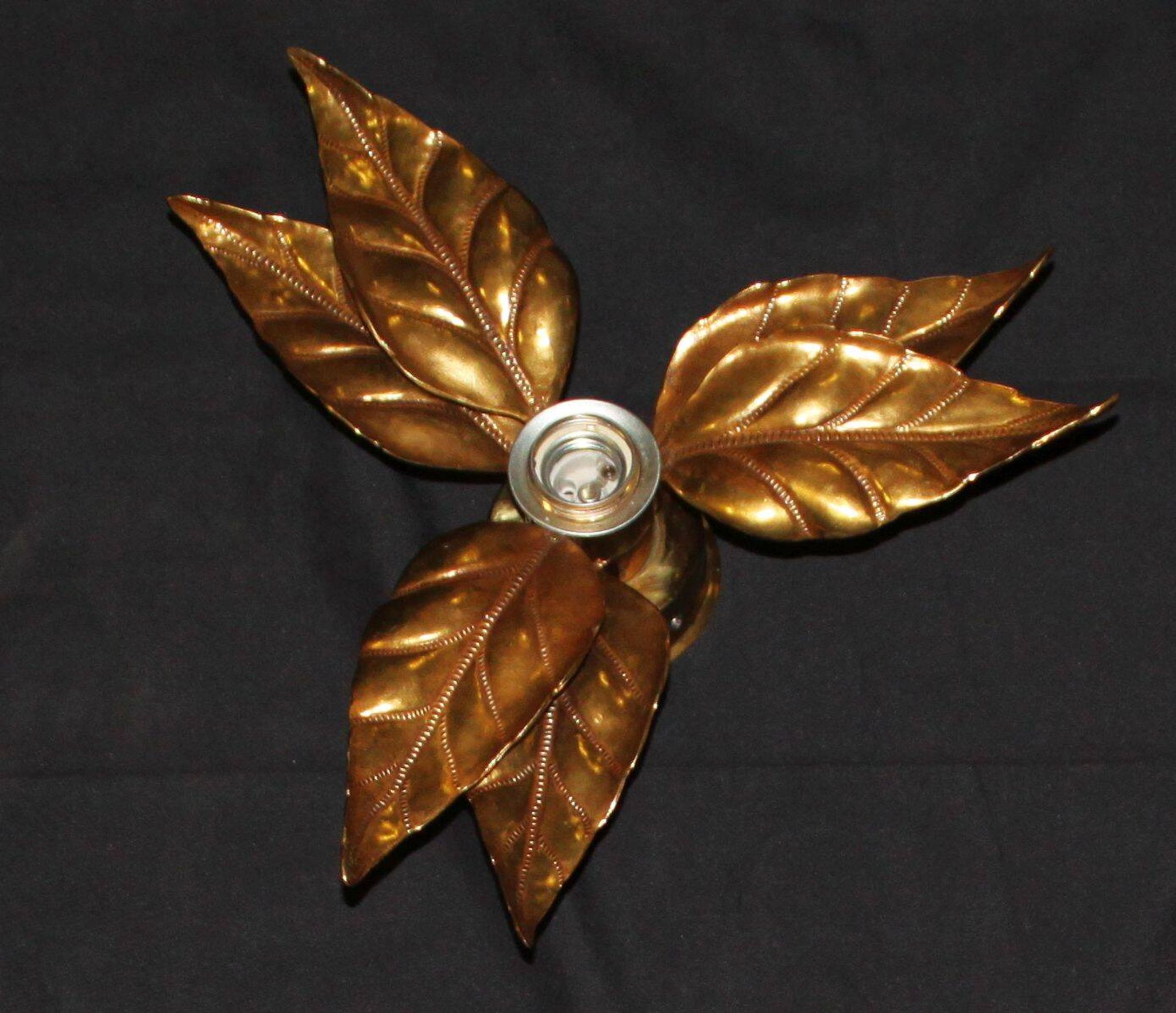 Floral applique by Willy Daro, Hollywood Regency style, 1970.