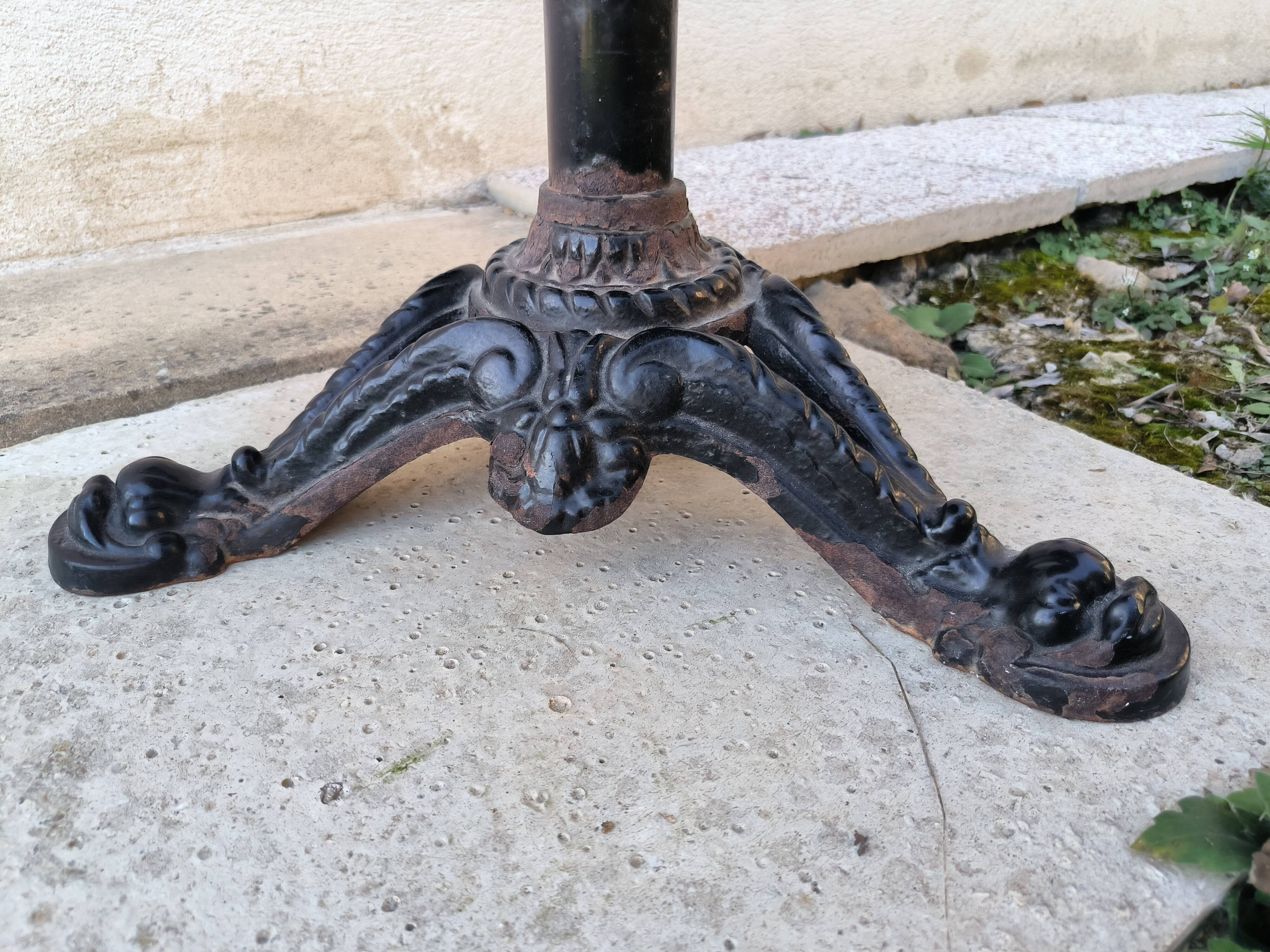 Vintage cast iron pedestal bistro table