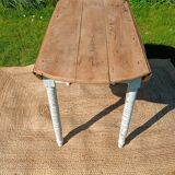 Antique patinated round table – wooden top