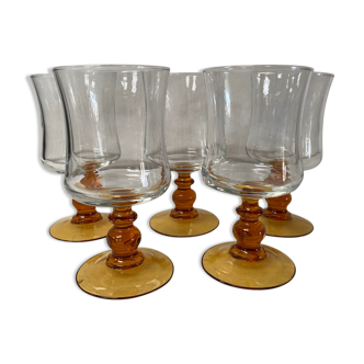 Ensemble de 5 verres vintage