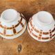Pair of antique bowls, brown tablecloth model, Digoin Sarreguemines