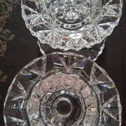 Paire de bougeoir ancien en cristal d'arques