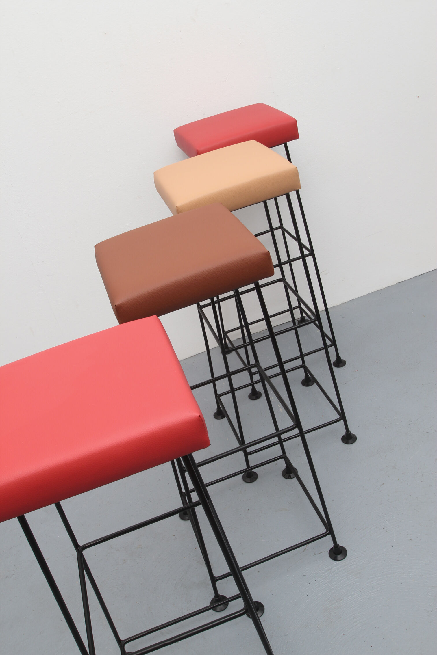 Set of 4 bar-stools Wire 1960s