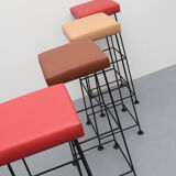 Set of 4 bar-stools Wire 1960s