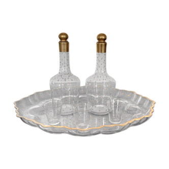 tray carafes and glasses