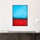 Blue and Red original minimalist abstract modern painting, stretched canvas