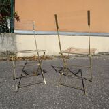 Pair of folding plexiglass chairs design year 80