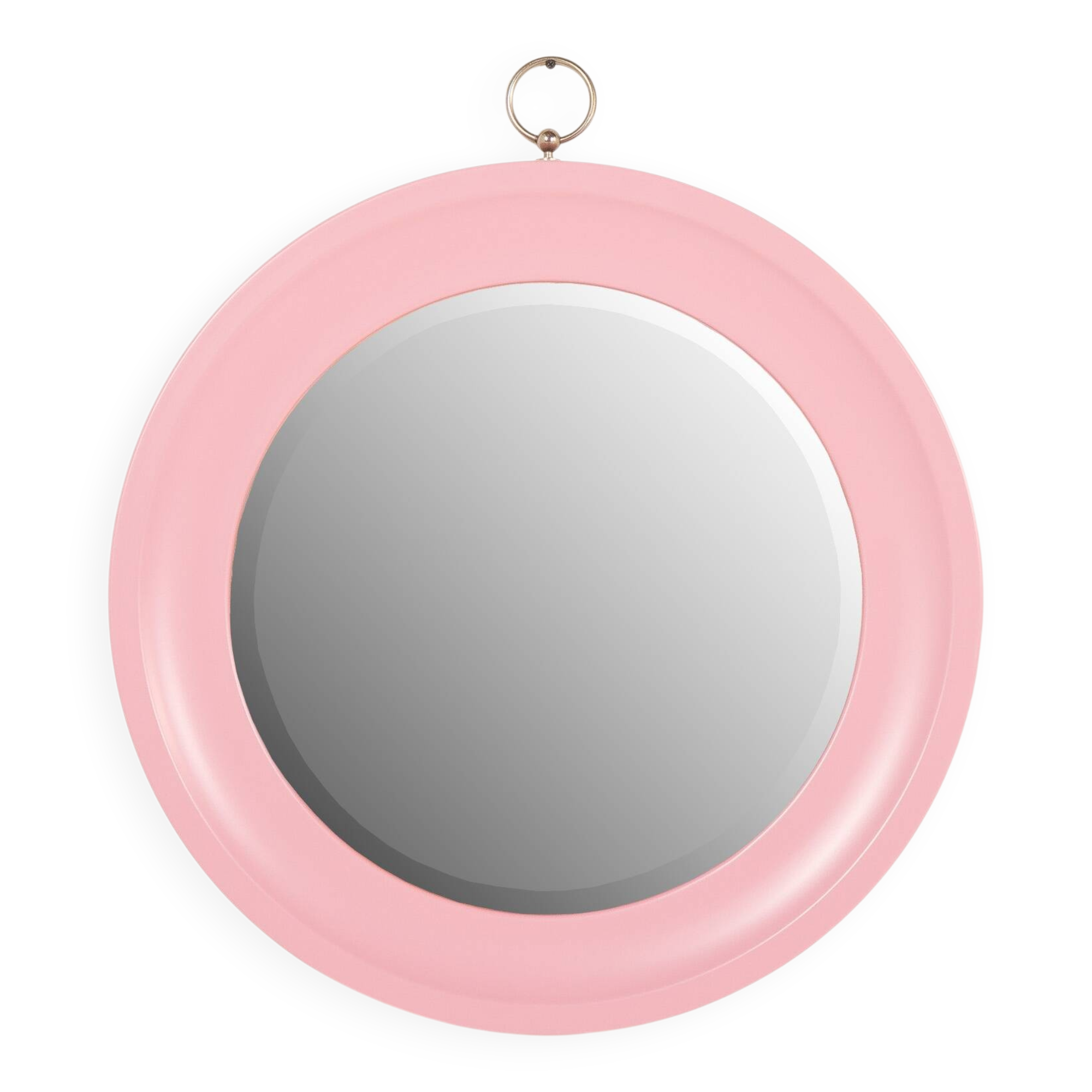 Italian pink mirror in the style of Artemide, 1970s