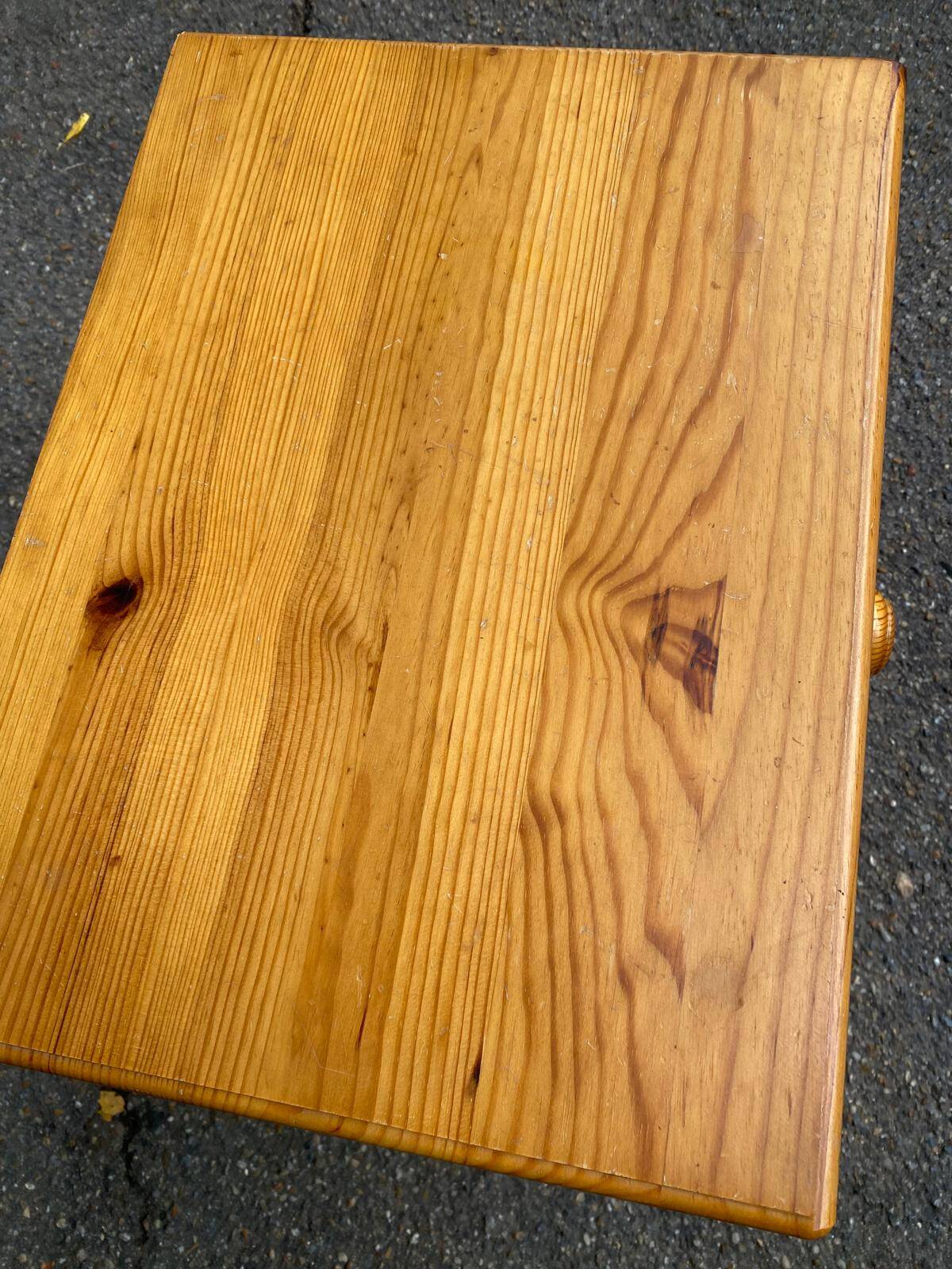Solid pine bedside table with drawer 1990