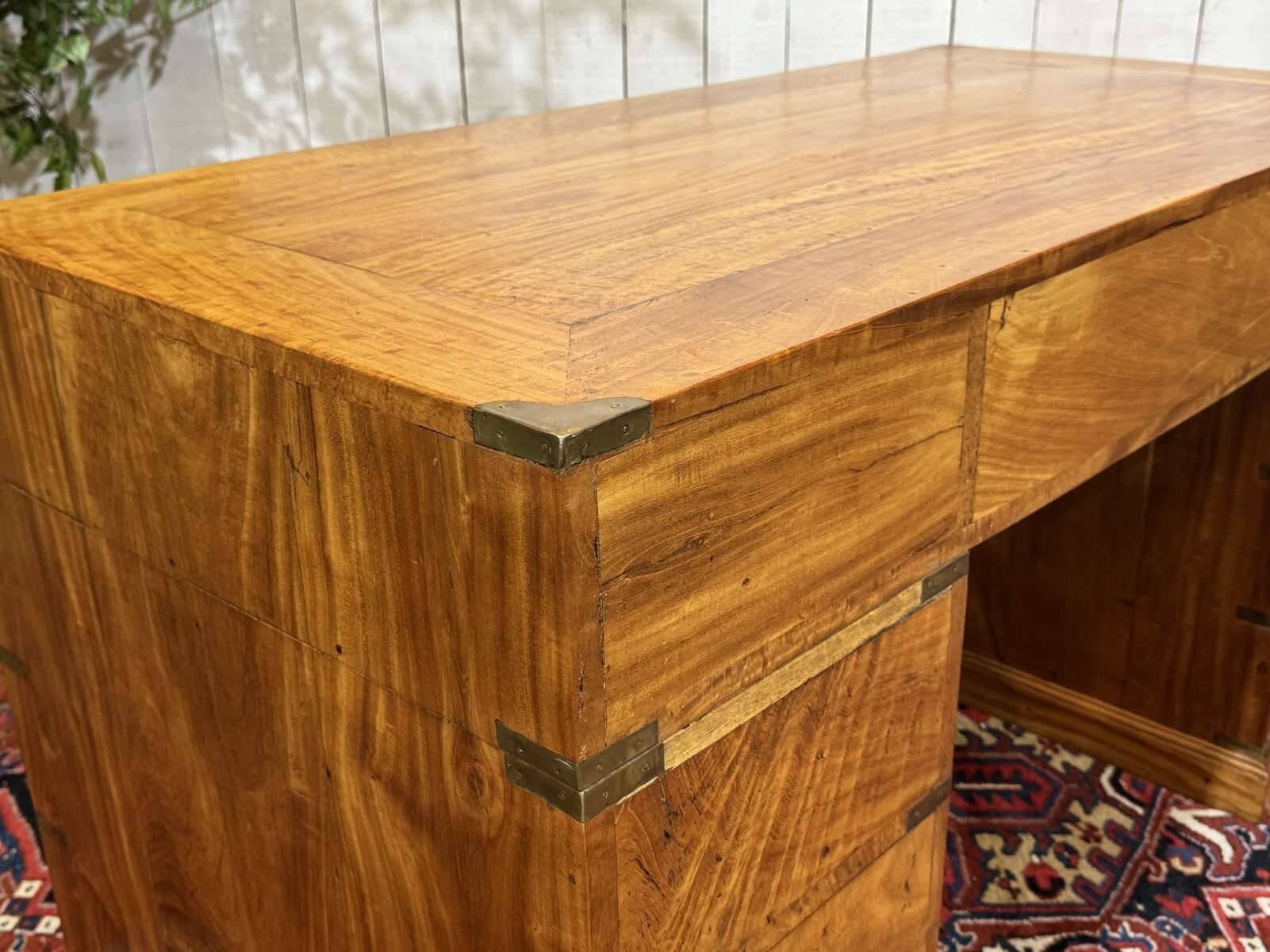 Nautical-style teak writing desk
