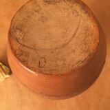 Antique ceramic pitcher with drips and striated patterns gradients of chestnuts