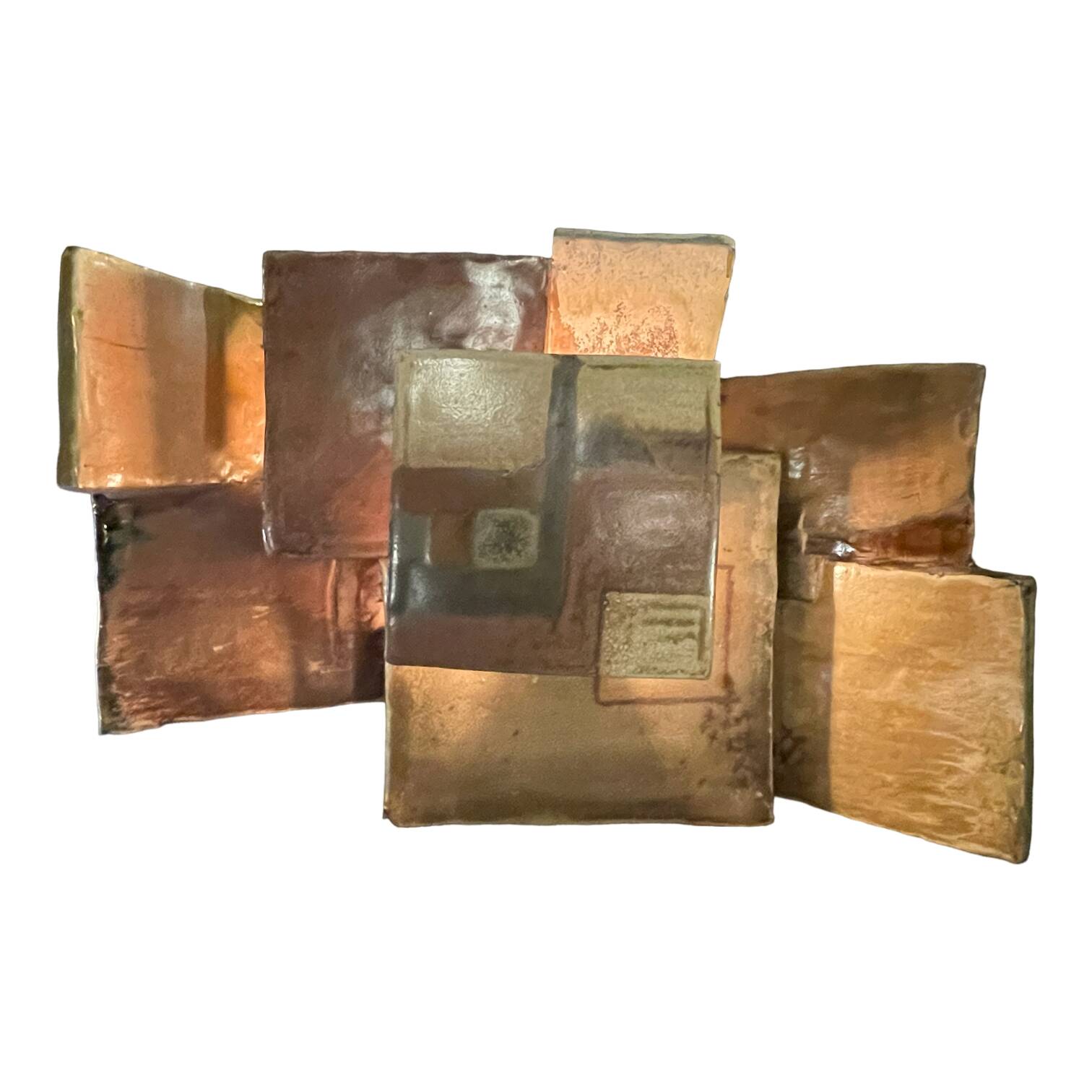 Wall light by jean-michel savary, brutalist lamp / abstract sandstone sculpture, ca 1980
