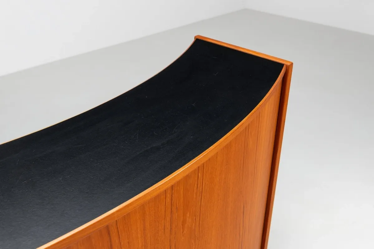 Erik Buch boomerang dry bar set in teak Dyrlund Denmark 1960