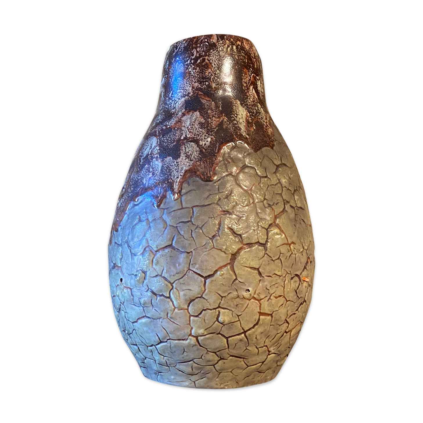 Brutalist ceramic vase signed dage