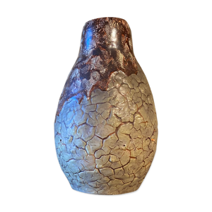 Vase céramique brutaliste signé