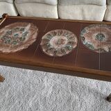 Coffee table in wood and ceramic attributed to Juliette Belarti alias Julien de Covemaeker