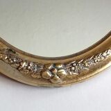 Golden oval mirror 86 x 42 cm