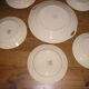 Service of 12 plates and plate with decoration of flowers Amandinoise St Amand