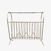 50s magazine rack in brass and scoubidou