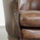 Set of 2 club chairs/armchairs in dark cognac leather