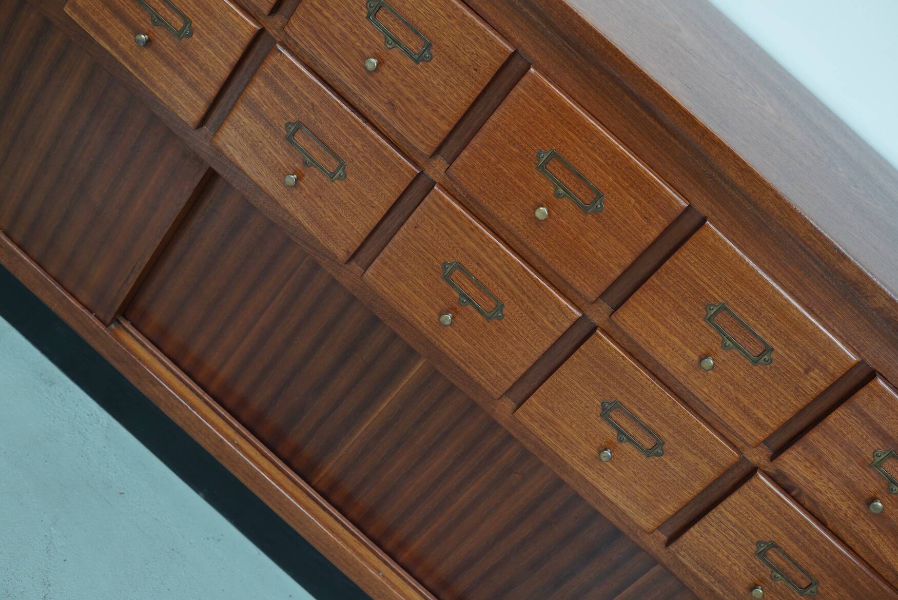 Vintage Mid-Century Dutch Hardwood Shop / Apothecary or Filing Cabinet