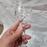 8 Bohemian crystal stemmed glasses