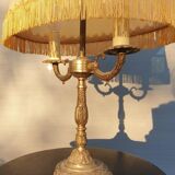 1960 neo-classical bubbly lampshade and fringed lampshade