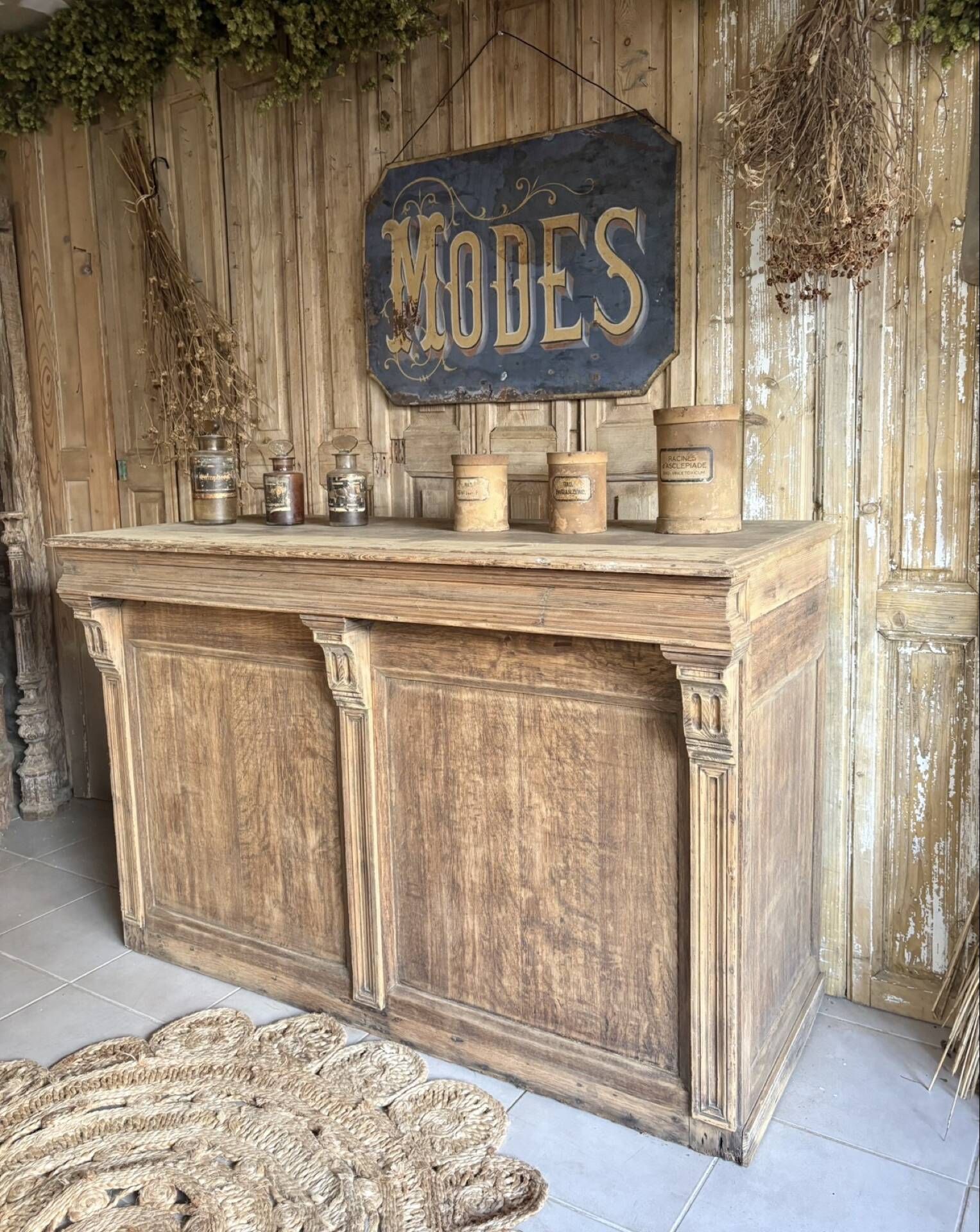 Magnificent Antique Oak Trade Counter with Numerous Drawers